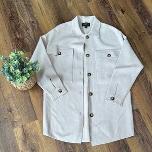 Stylish Cream Utility sweater Jacket by Truth by Republic